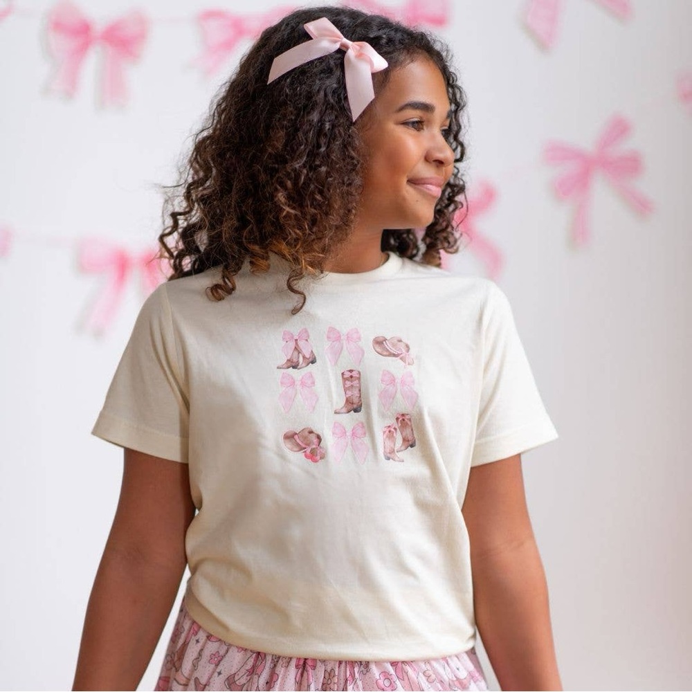 Sweet Wink Coquette Cowgirl Boots Bows T Shirt 3T 4T 5/6 7/8